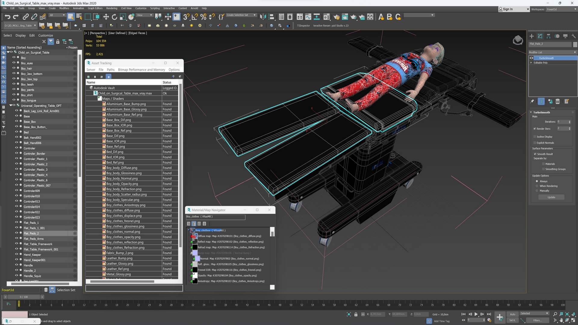 3D Child on Surgical Table model