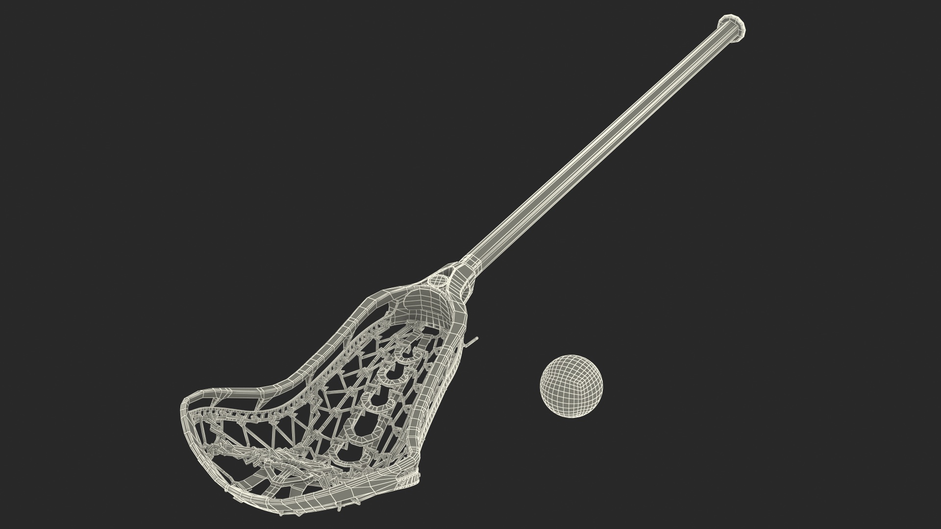 Lacrosse Stick with Ball 3D model