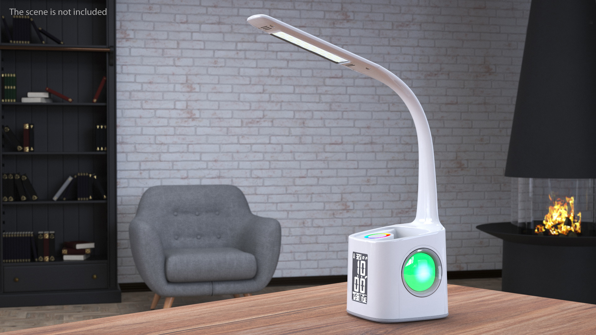 Study Lamp with Pen Holder White 3D