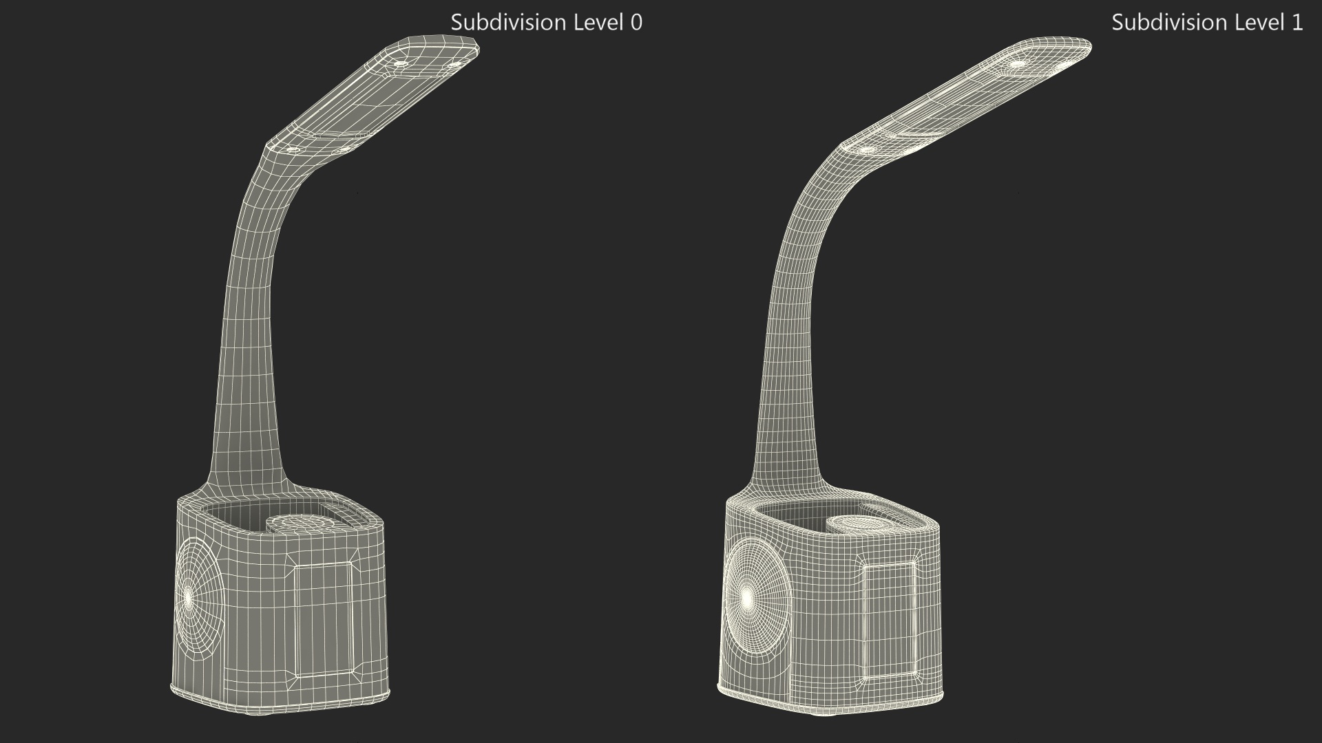 Study Lamp with Pen Holder White 3D