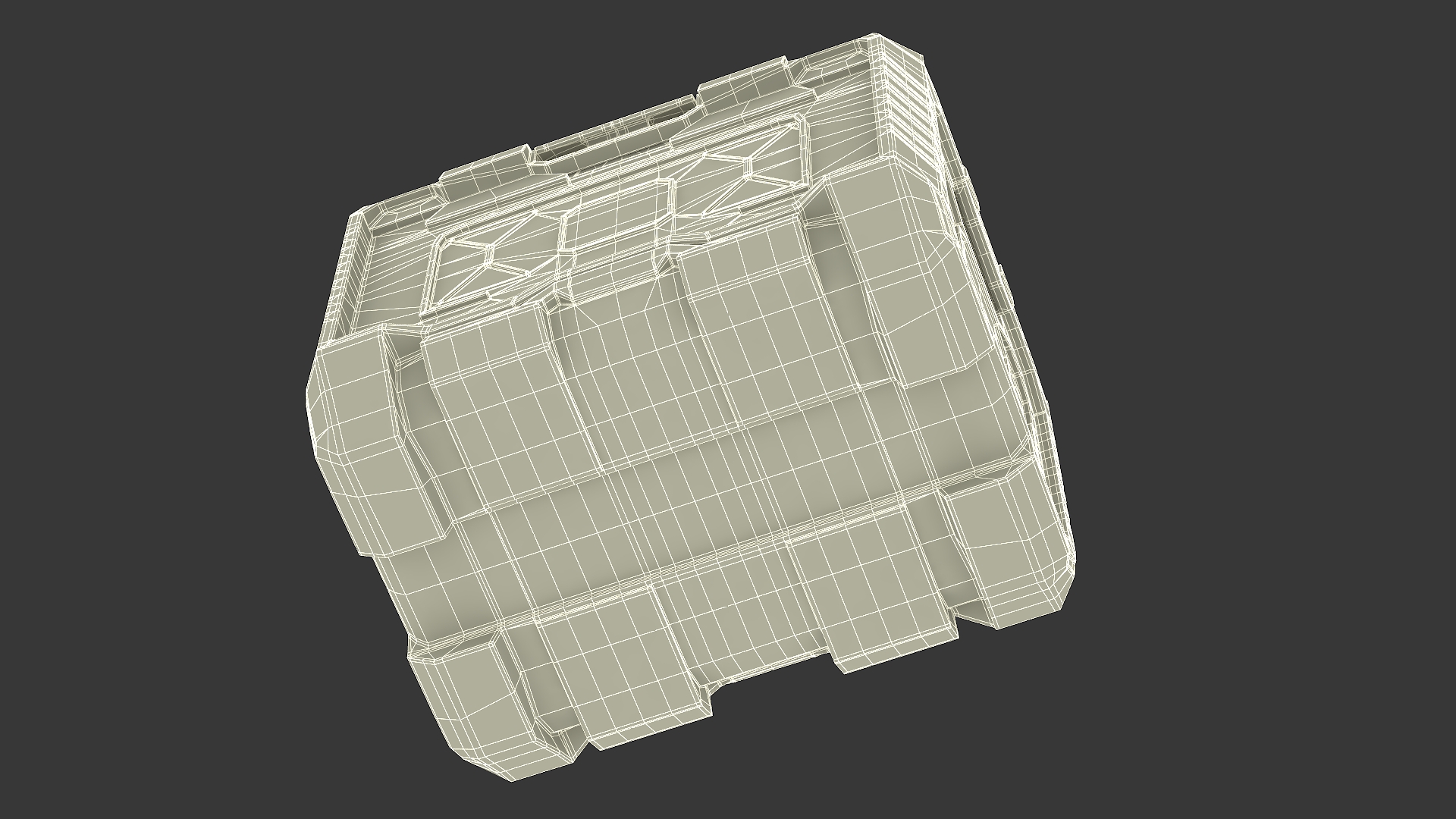 3D Metal Futuristic Storage Box model