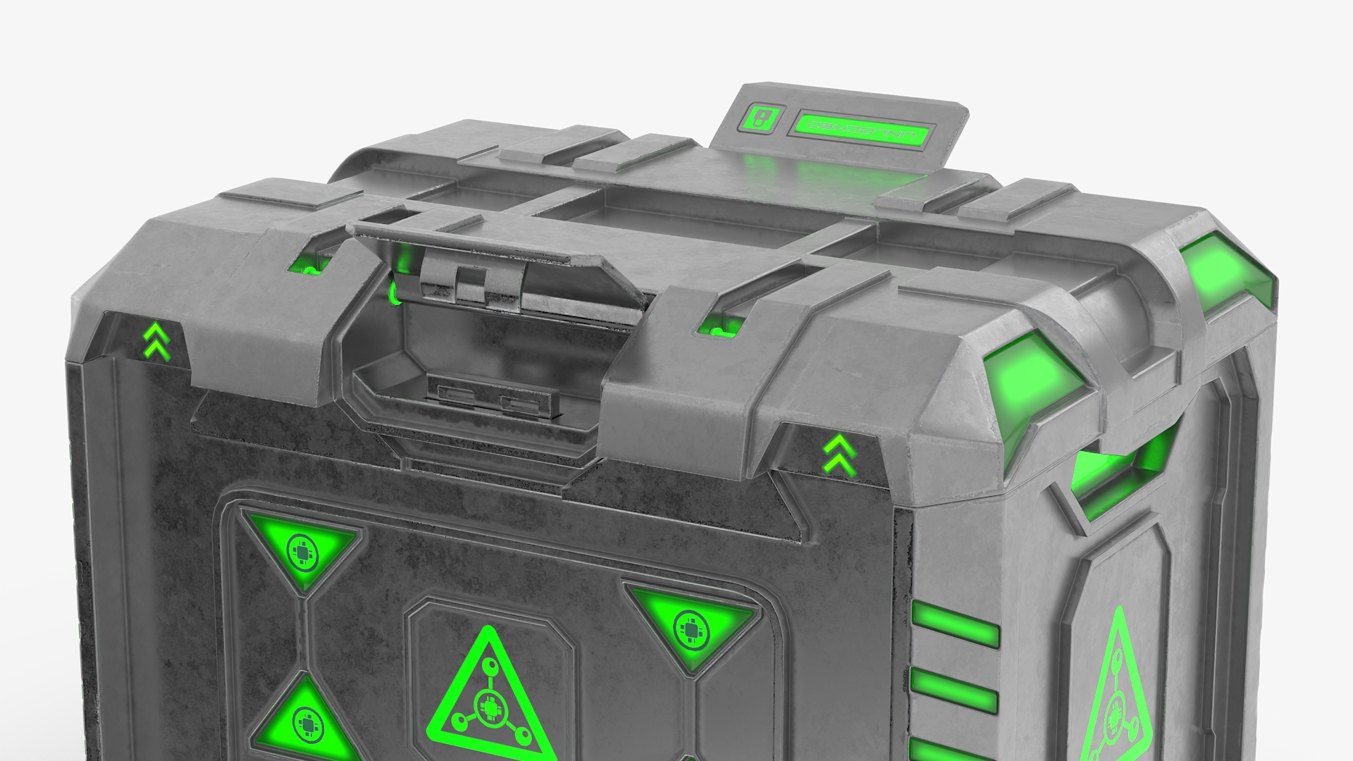 3D Metal Futuristic Storage Box model