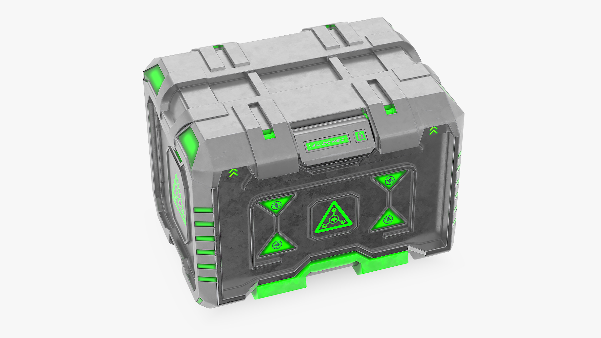 3D Metal Futuristic Storage Box model