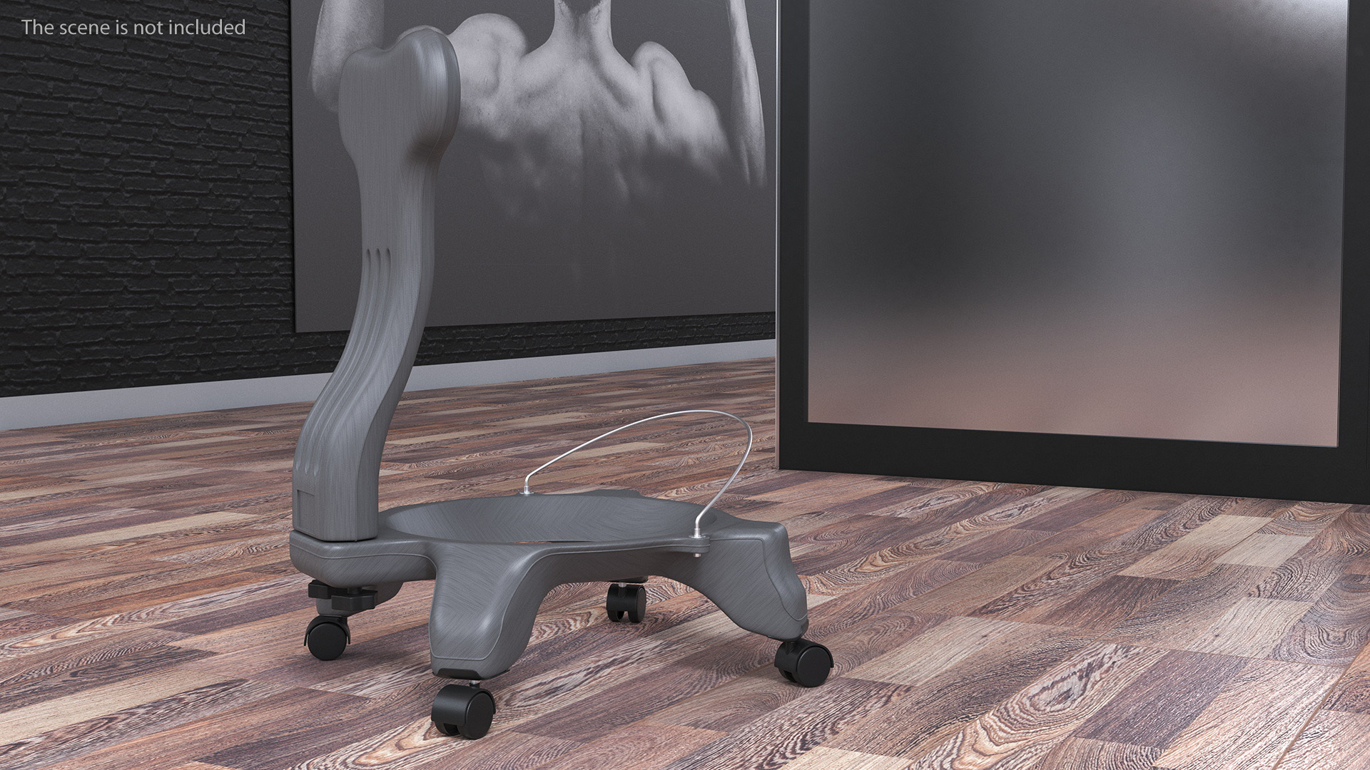 Gaiam Chair Grey Empty 3D