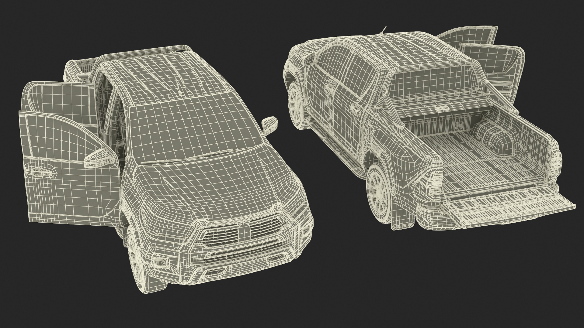 3D Pickup Truck White model