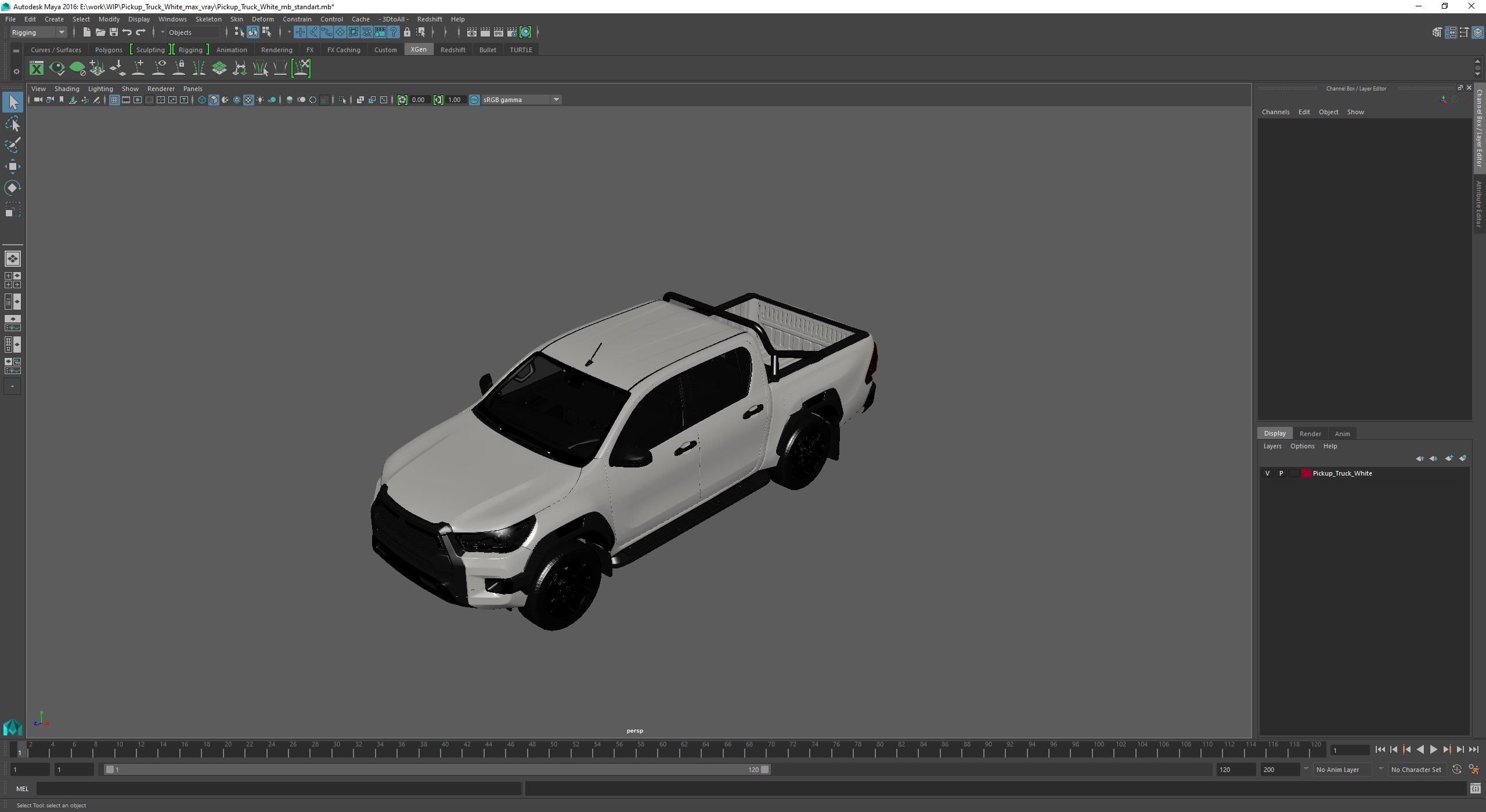 3D Pickup Truck White model