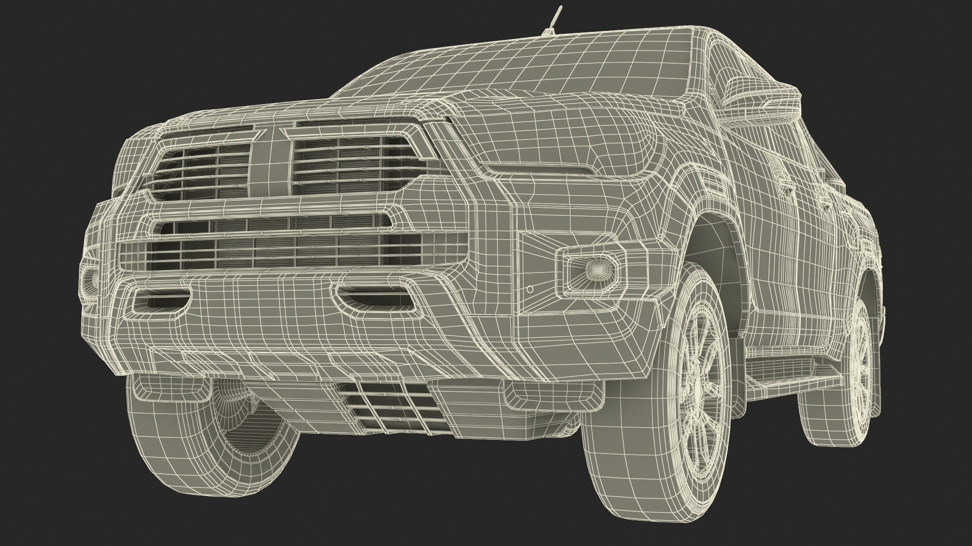 3D Pickup Truck White model