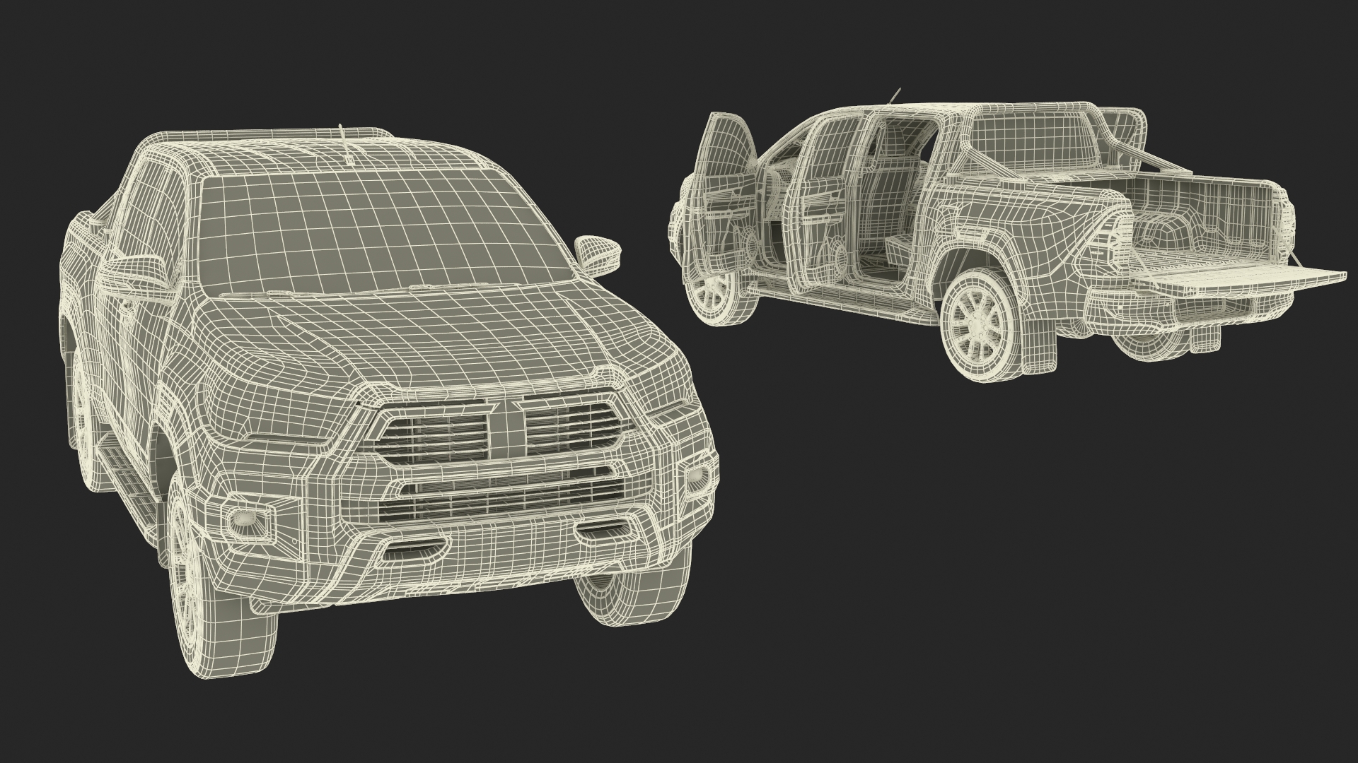 3D Pickup Truck White model