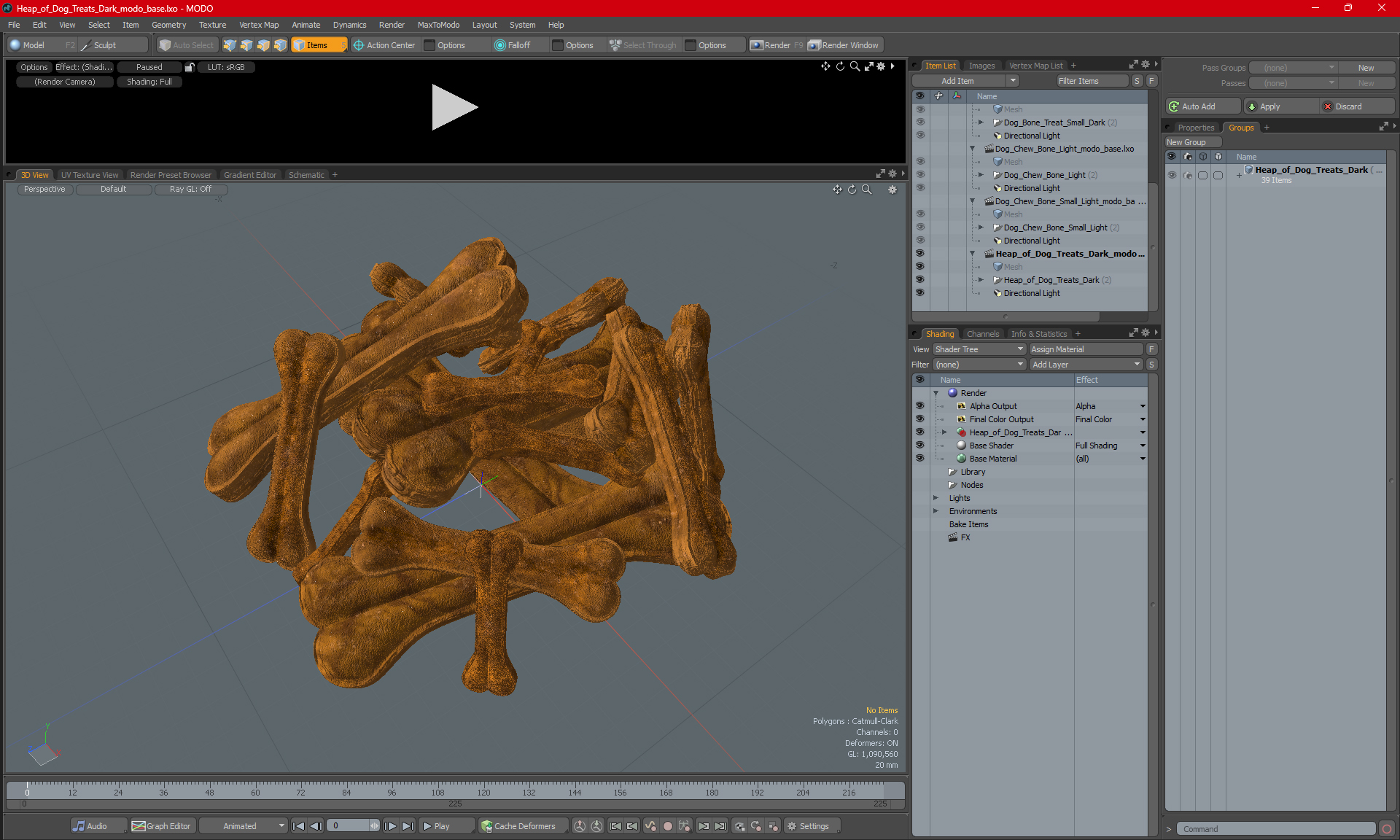 3D Heap of Dog Treats Dark model