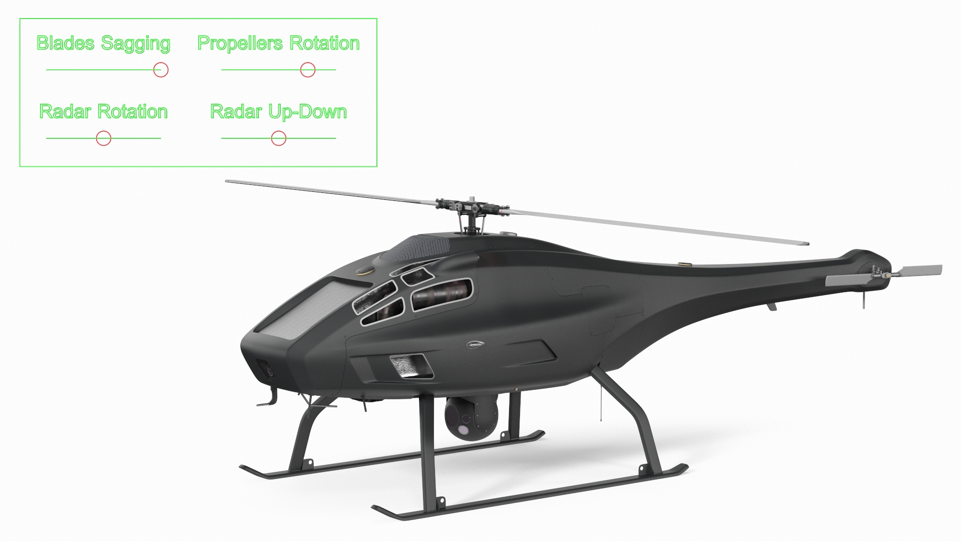 3D UAV Helicopter Rigged