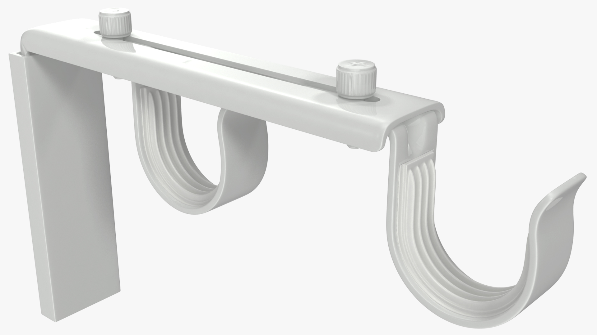 3D White Curtain Rods model