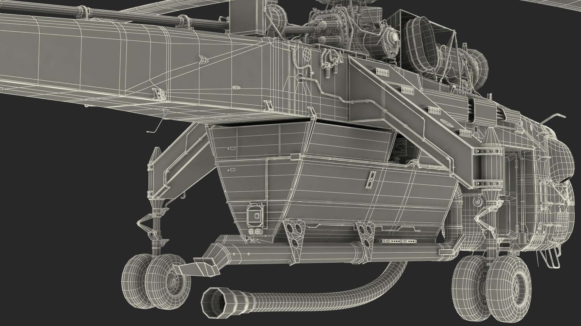 3D Sikorsky S-64 Skycrane Firefighting Helicopter Rigged model