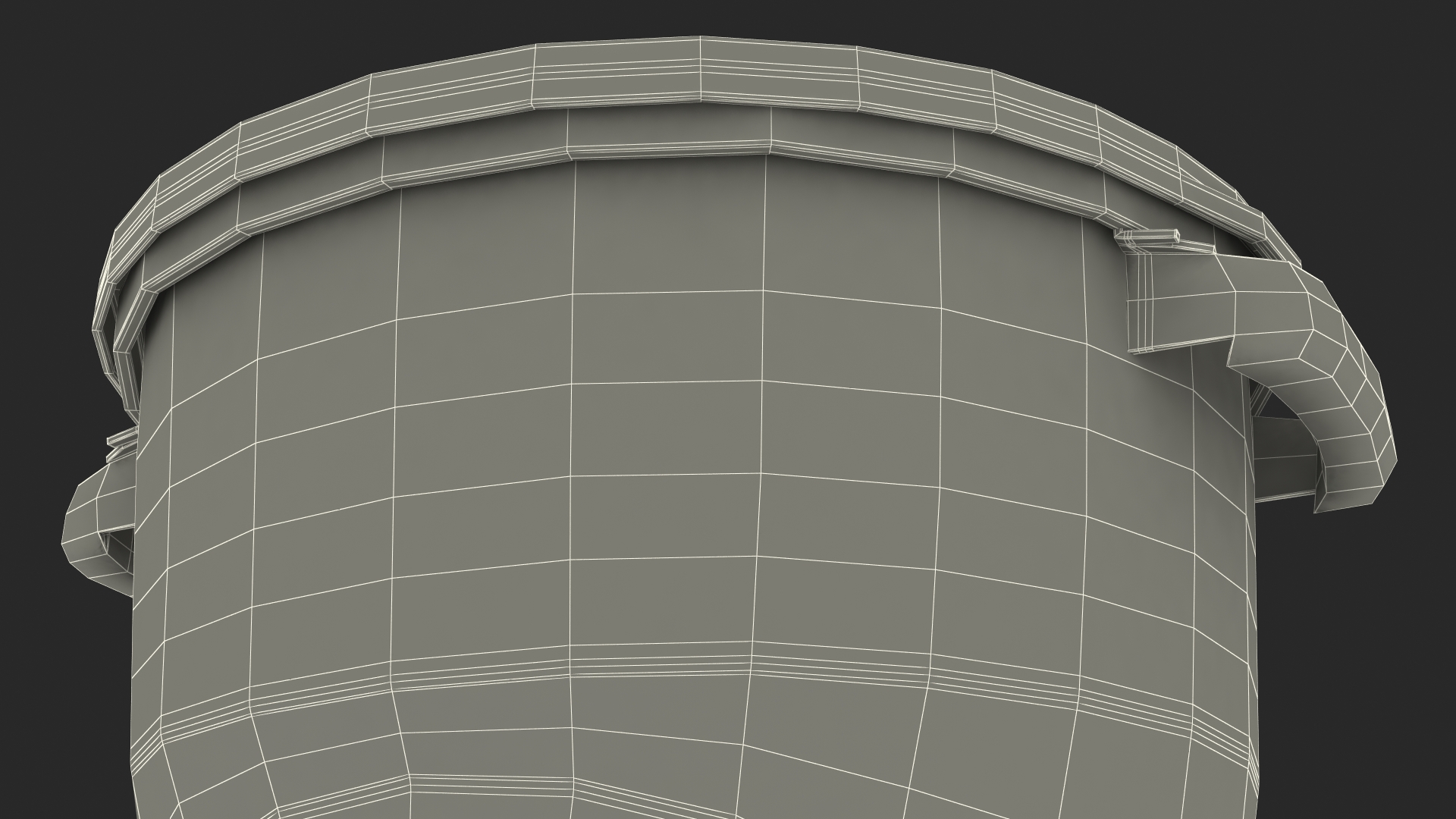 3D model Grey Round Trash Can