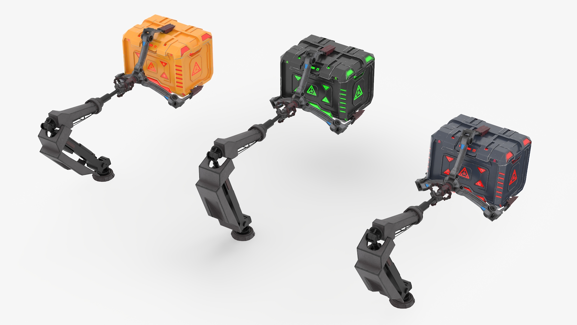 3D model Futuristic Mechanical Arms with Supply Crates