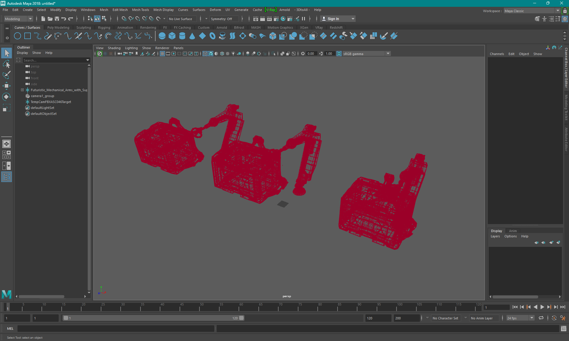 3D model Futuristic Mechanical Arms with Supply Crates