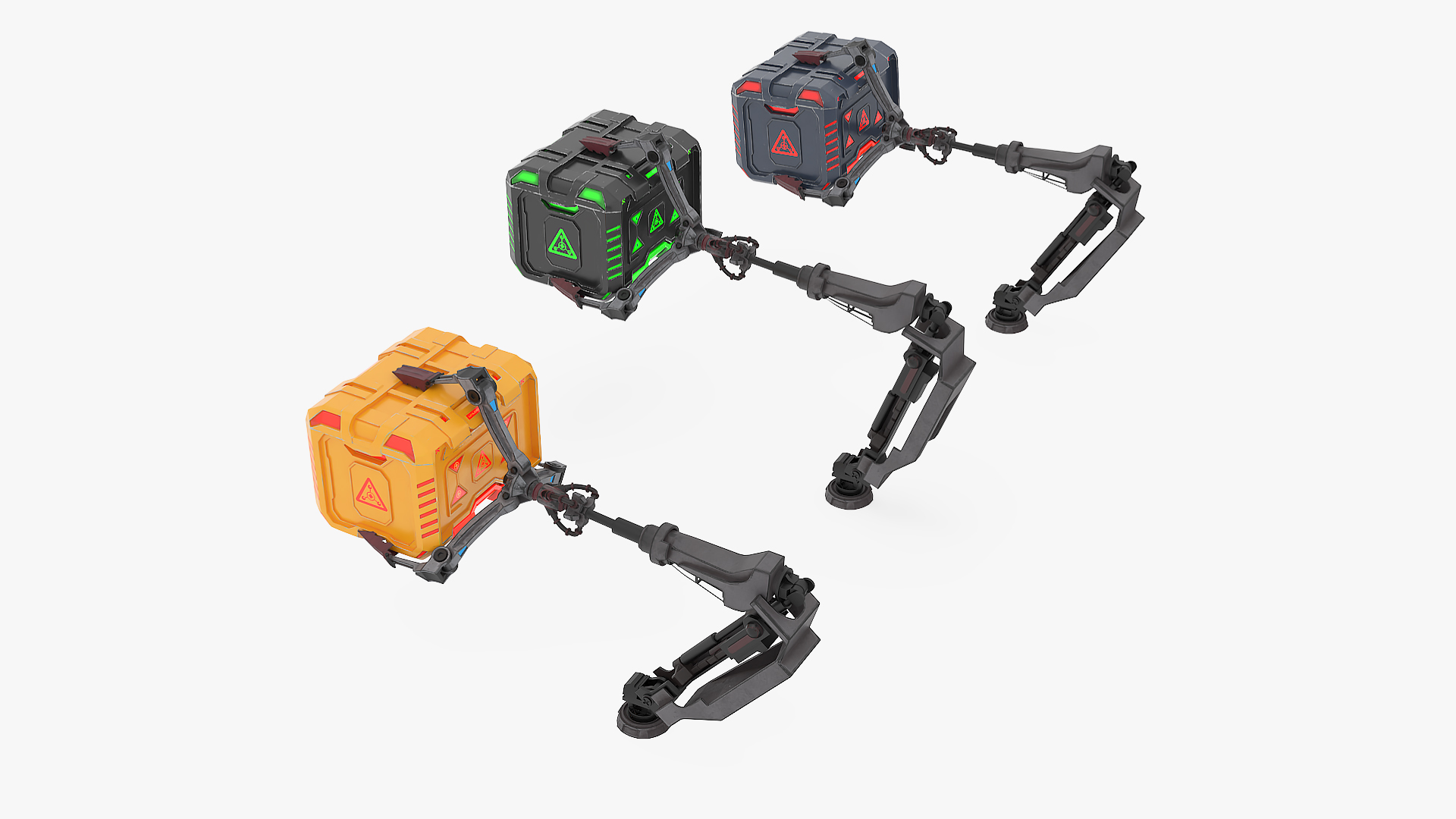 3D model Futuristic Mechanical Arms with Supply Crates