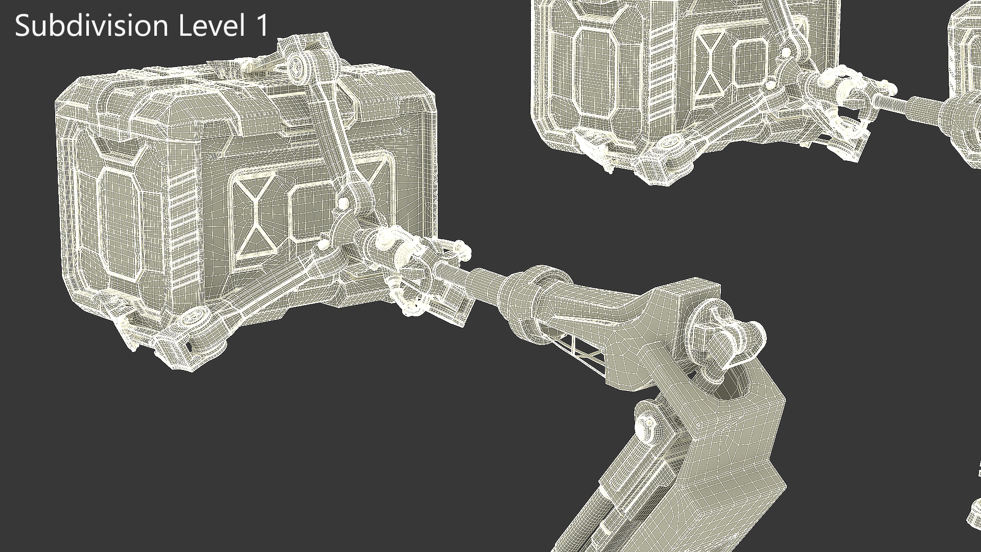 3D model Futuristic Mechanical Arms with Supply Crates