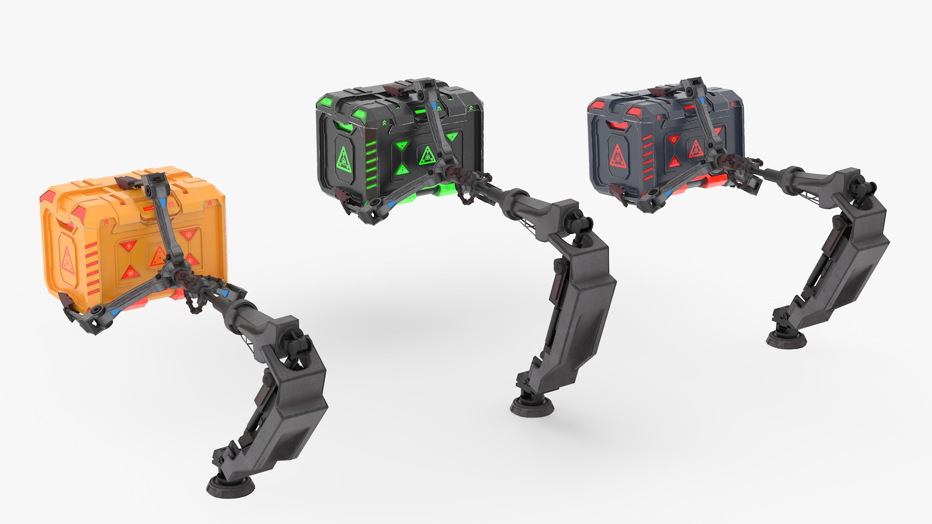 3D model Futuristic Mechanical Arms with Supply Crates