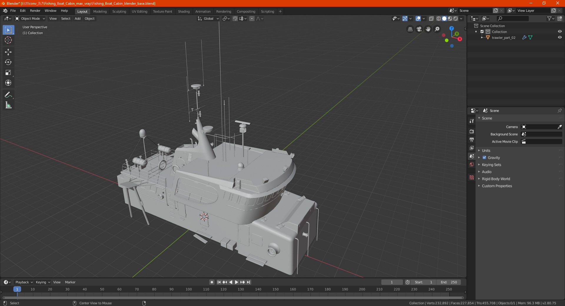 3D Fishing Boat Cabin model