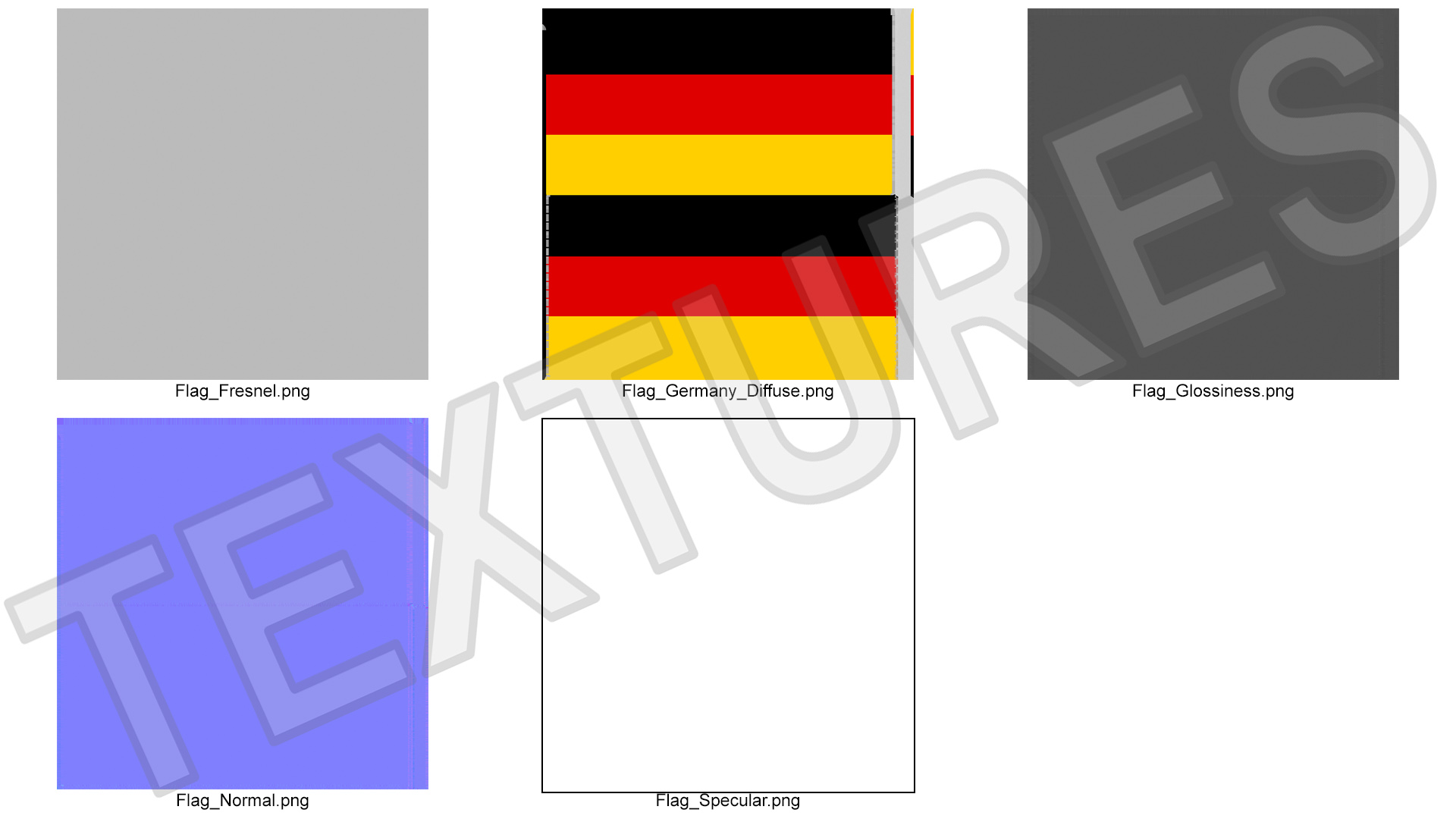 3D model Germany National Flag on Wall Mount