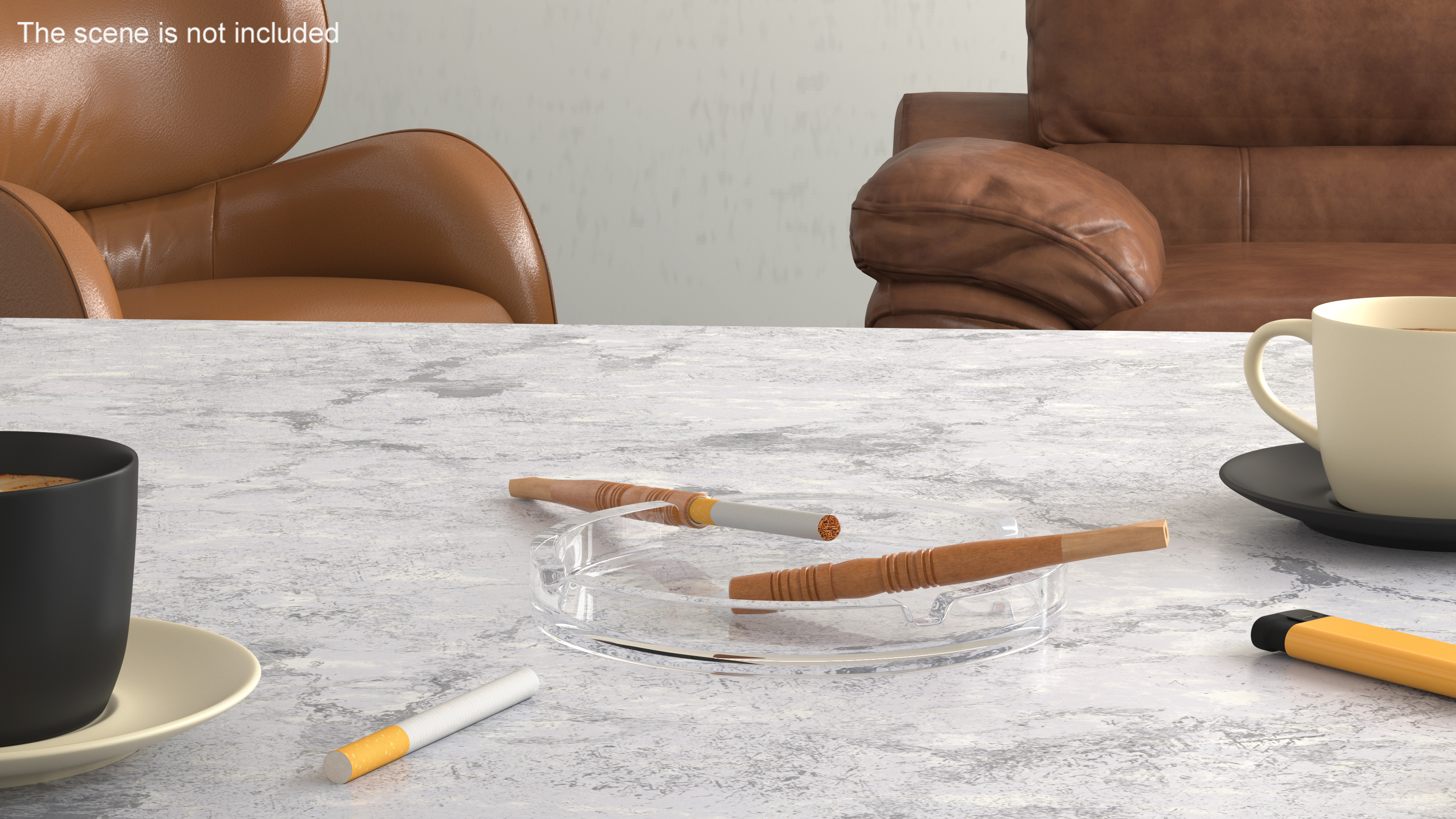 3D Long Cigarette Holder Dark Wood