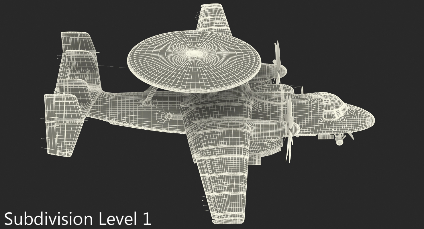 3D Grumman E 2 Hawkeye tactical Early Warning Aircraft Rigged model