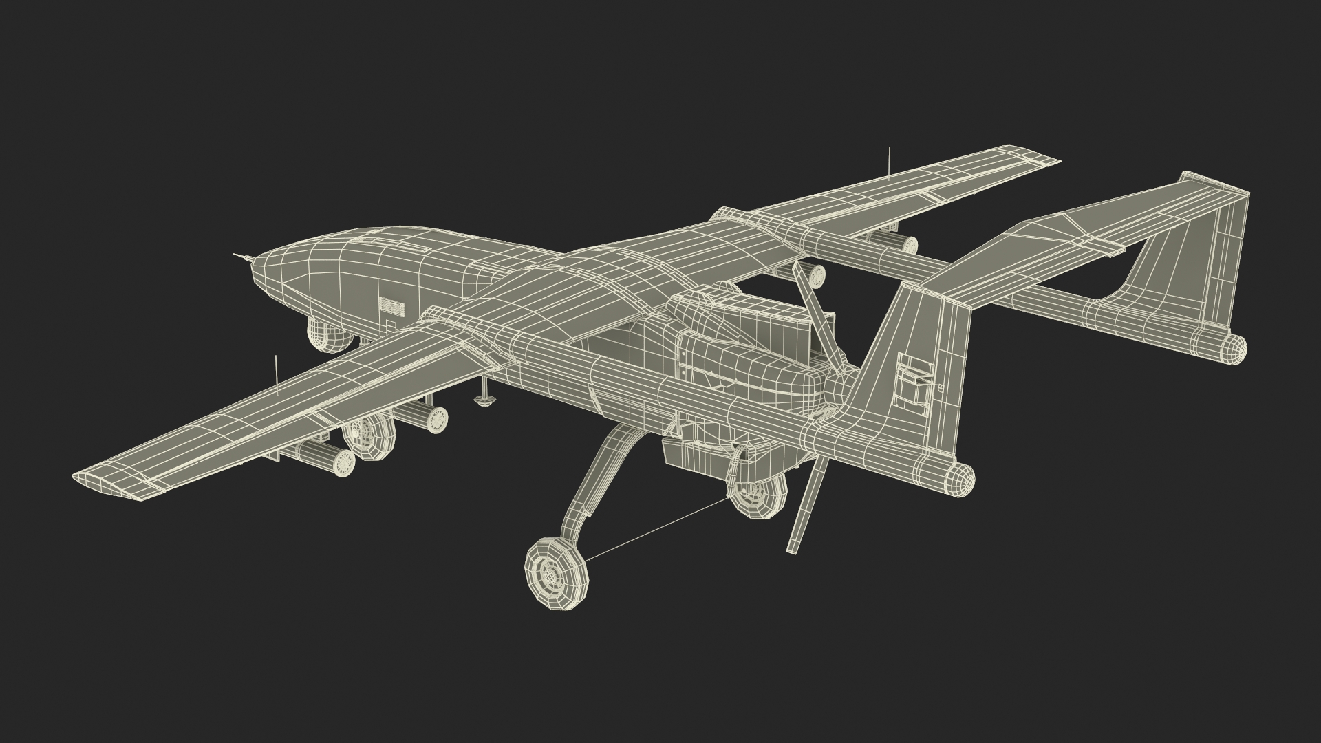 3D Iranian Drone Observer Mohajer-6 White model