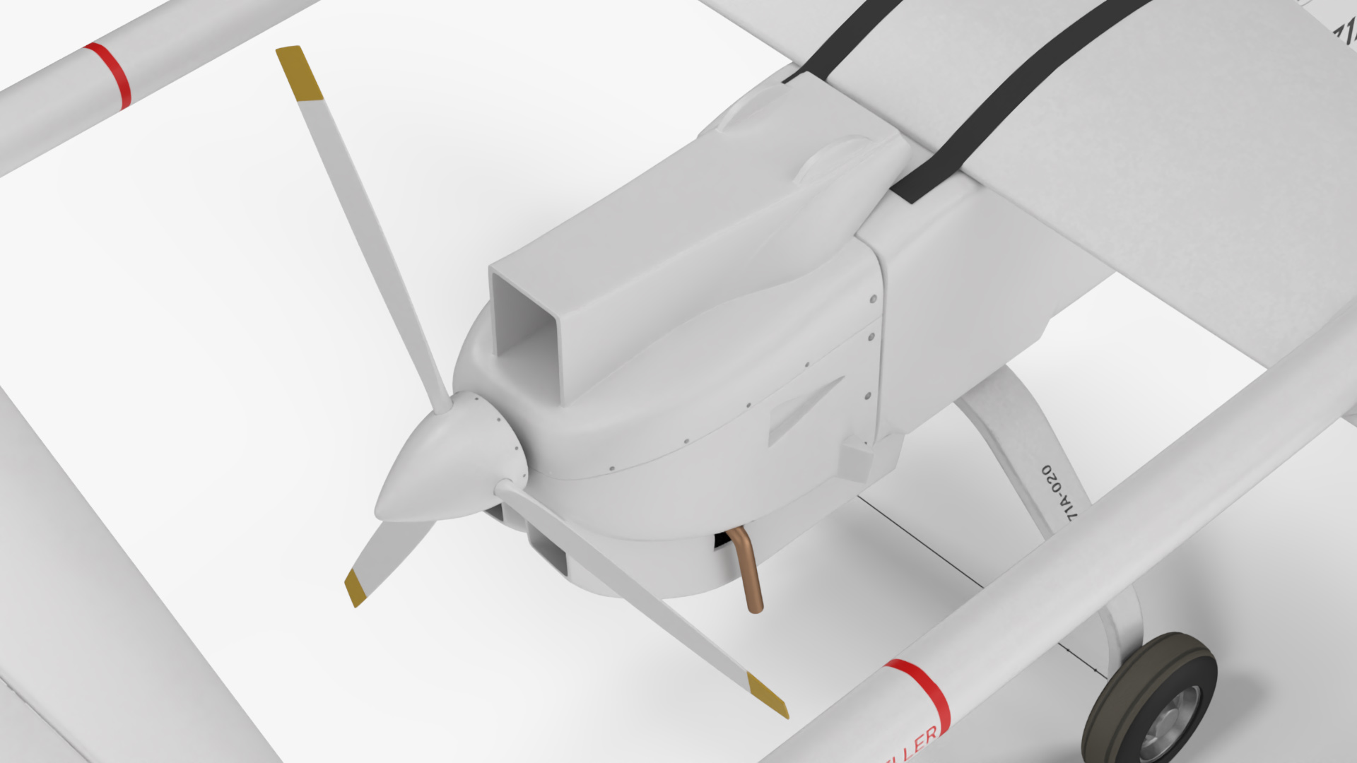 3D Iranian Drone Observer Mohajer-6 White model