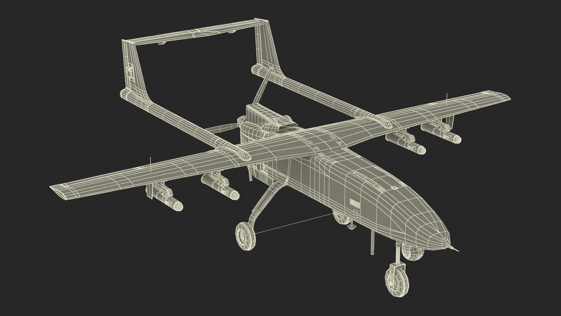 3D Iranian Drone Observer Mohajer-6 White model