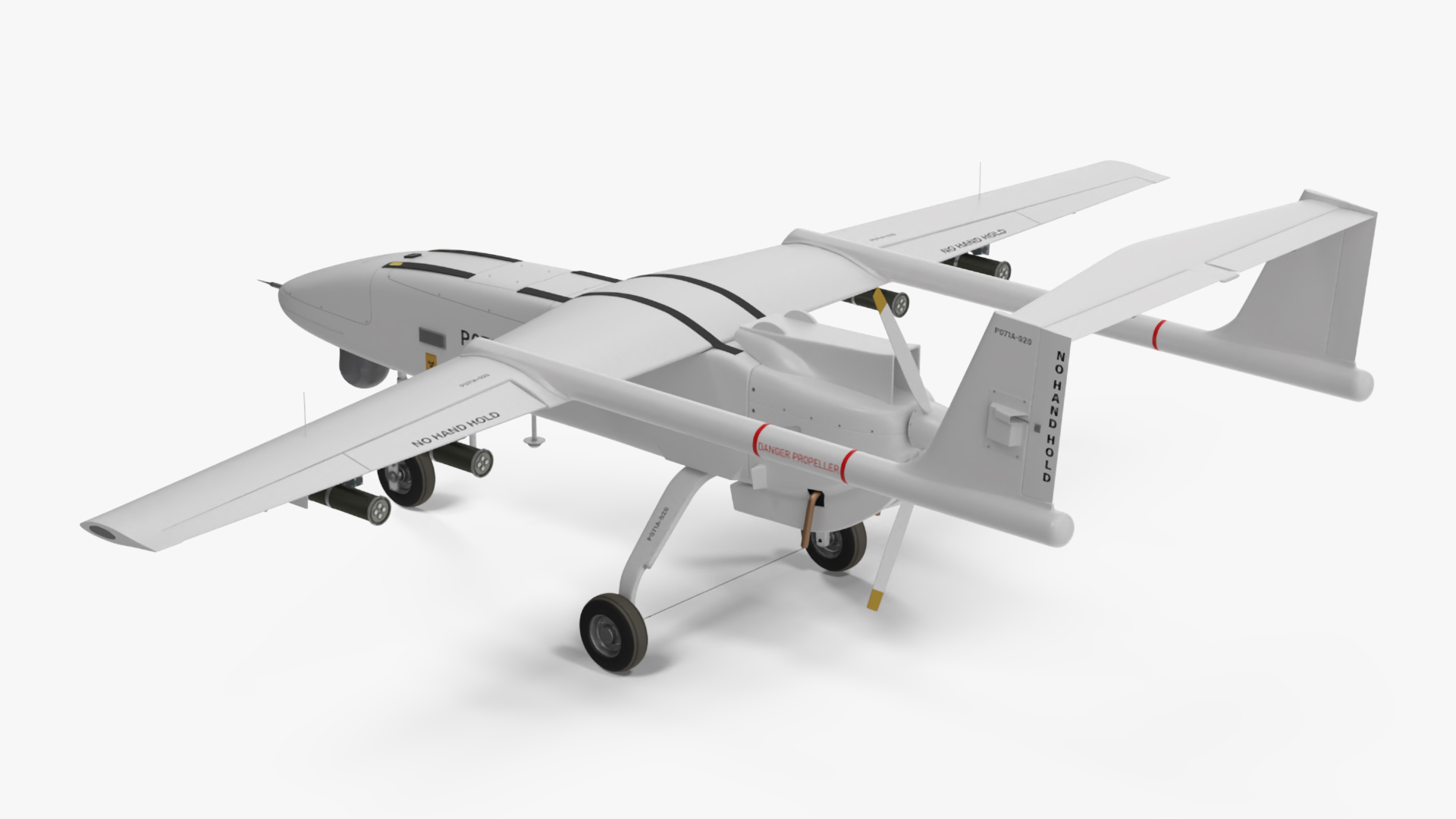 3D Iranian Drone Observer Mohajer-6 White model