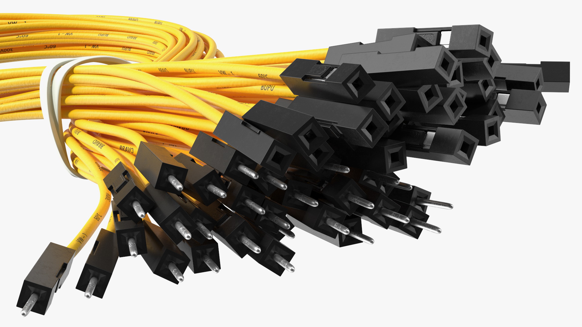 3D Jumper Wires Looped Yellow