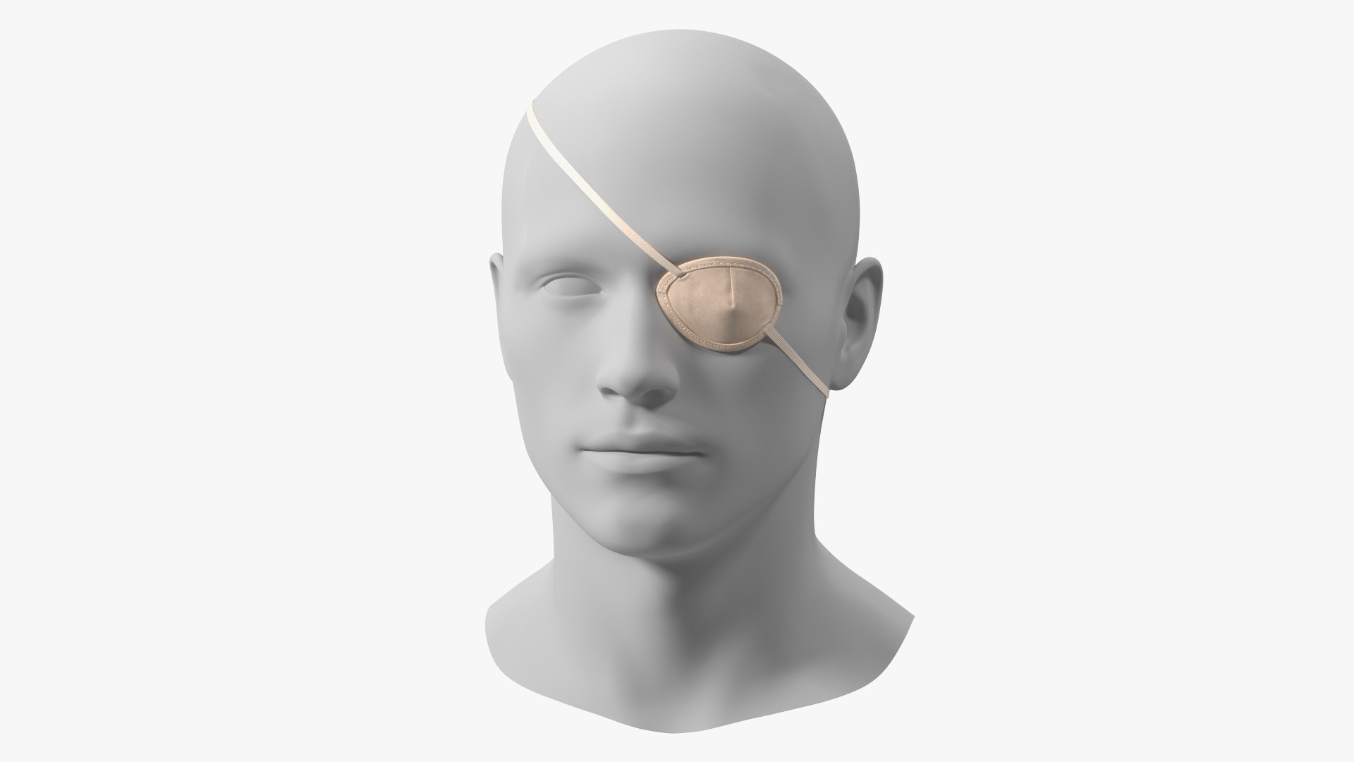 3D Beige Eye Patch on Mannequin model