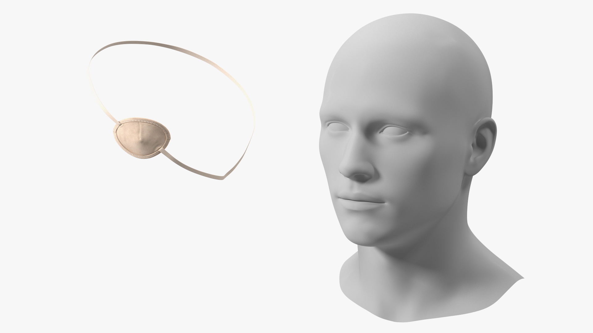 3D Beige Eye Patch on Mannequin model