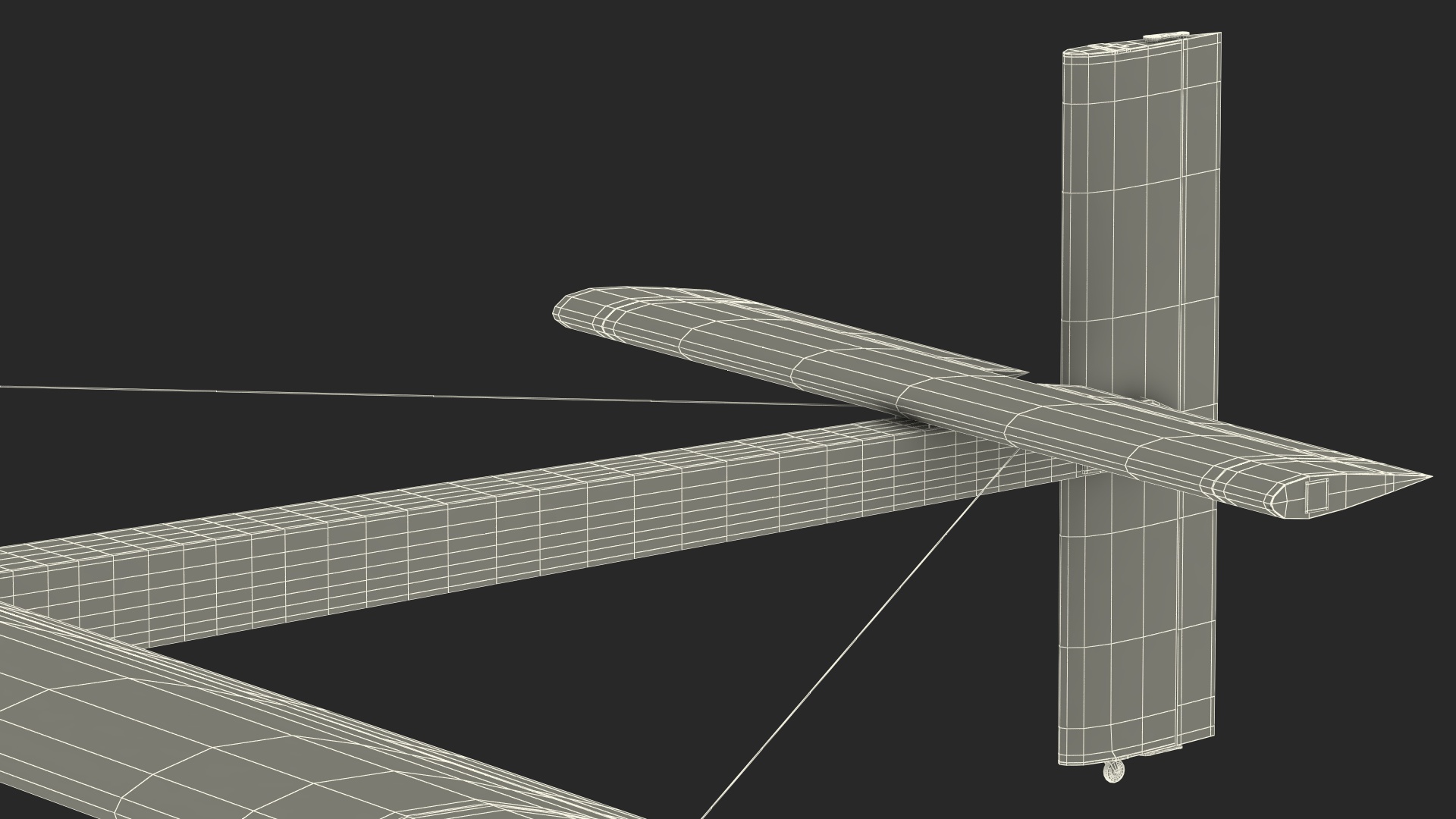 Solar Powered Electric Plane with Simple Interior 3D model