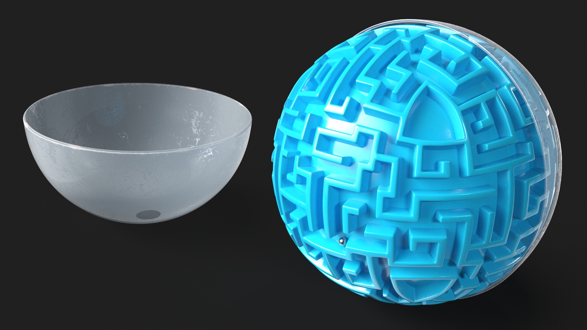 3D Spherical Maze Puzzle