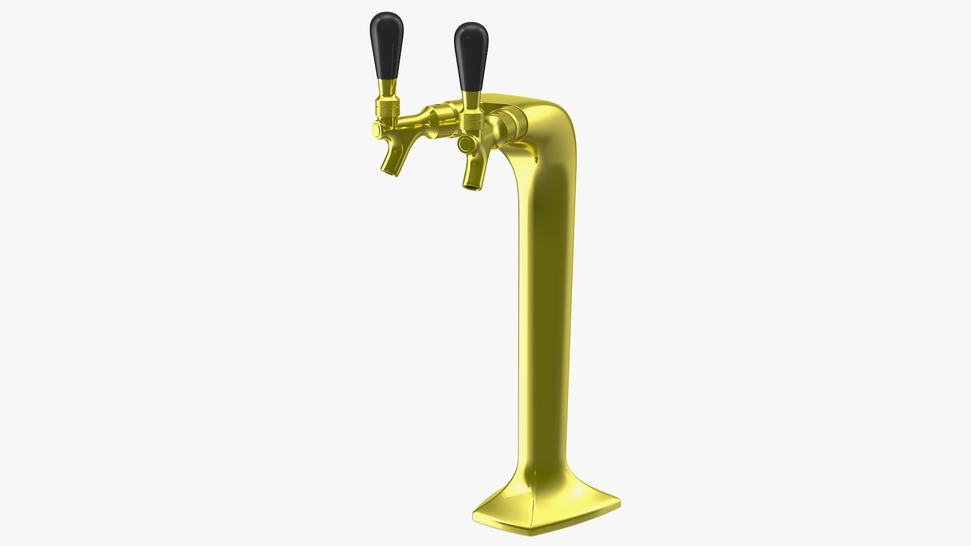 3D Double Tap Draft Beer Tower Brass model