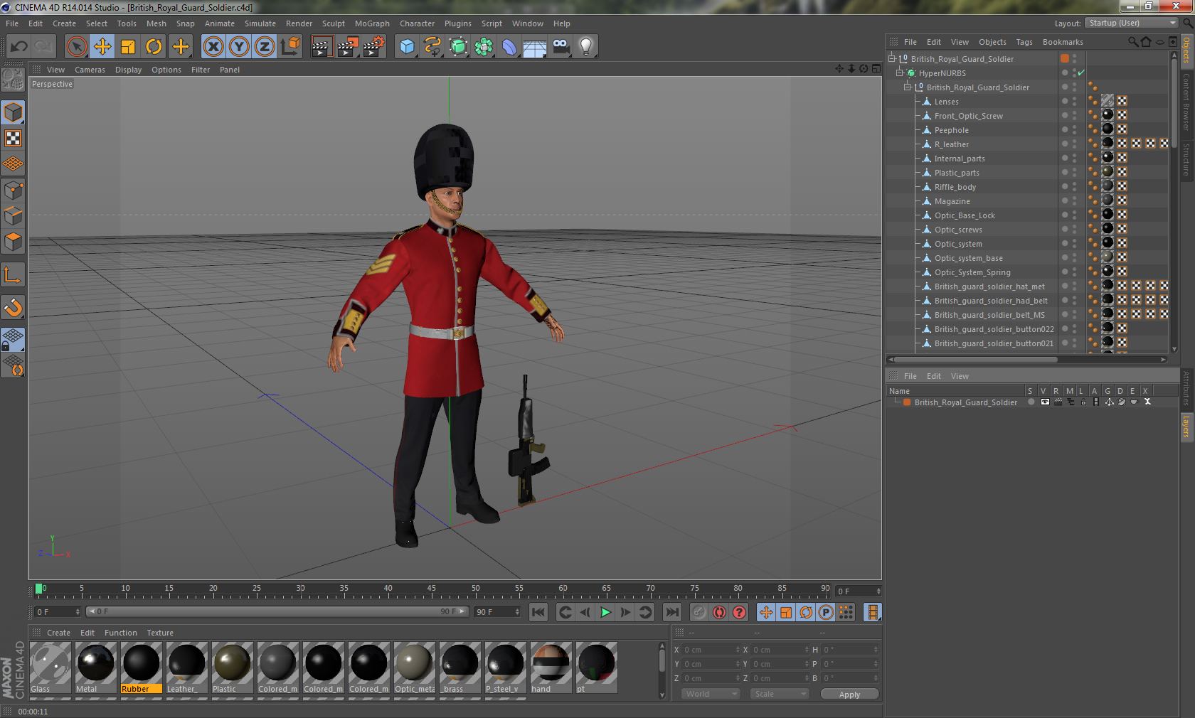 British Royal Guard Soldier 3D