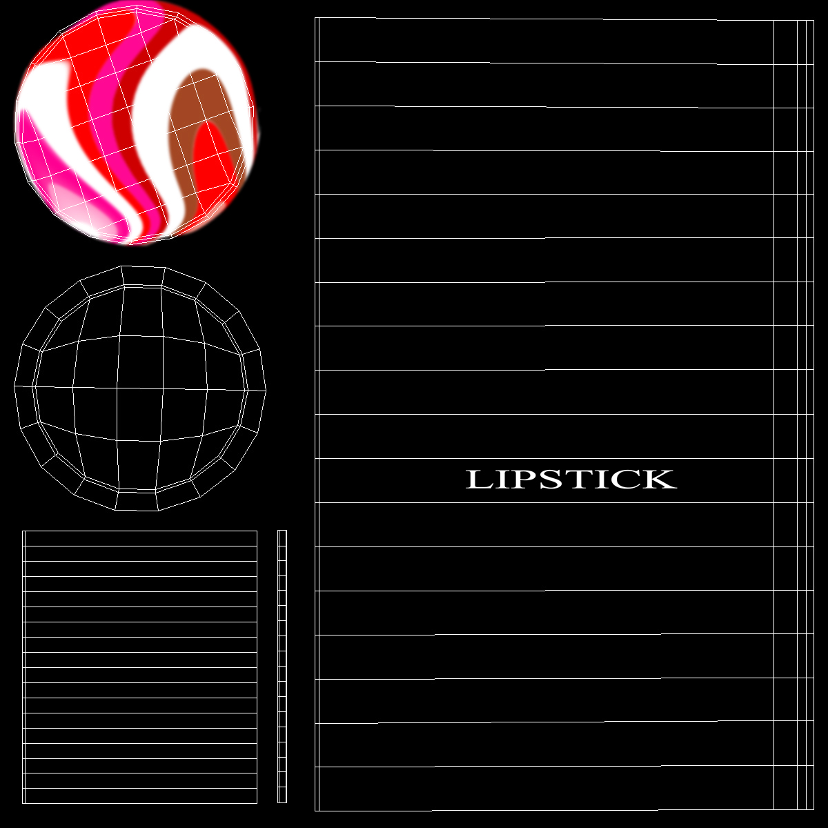 3D model Round Pink Color Lipstick