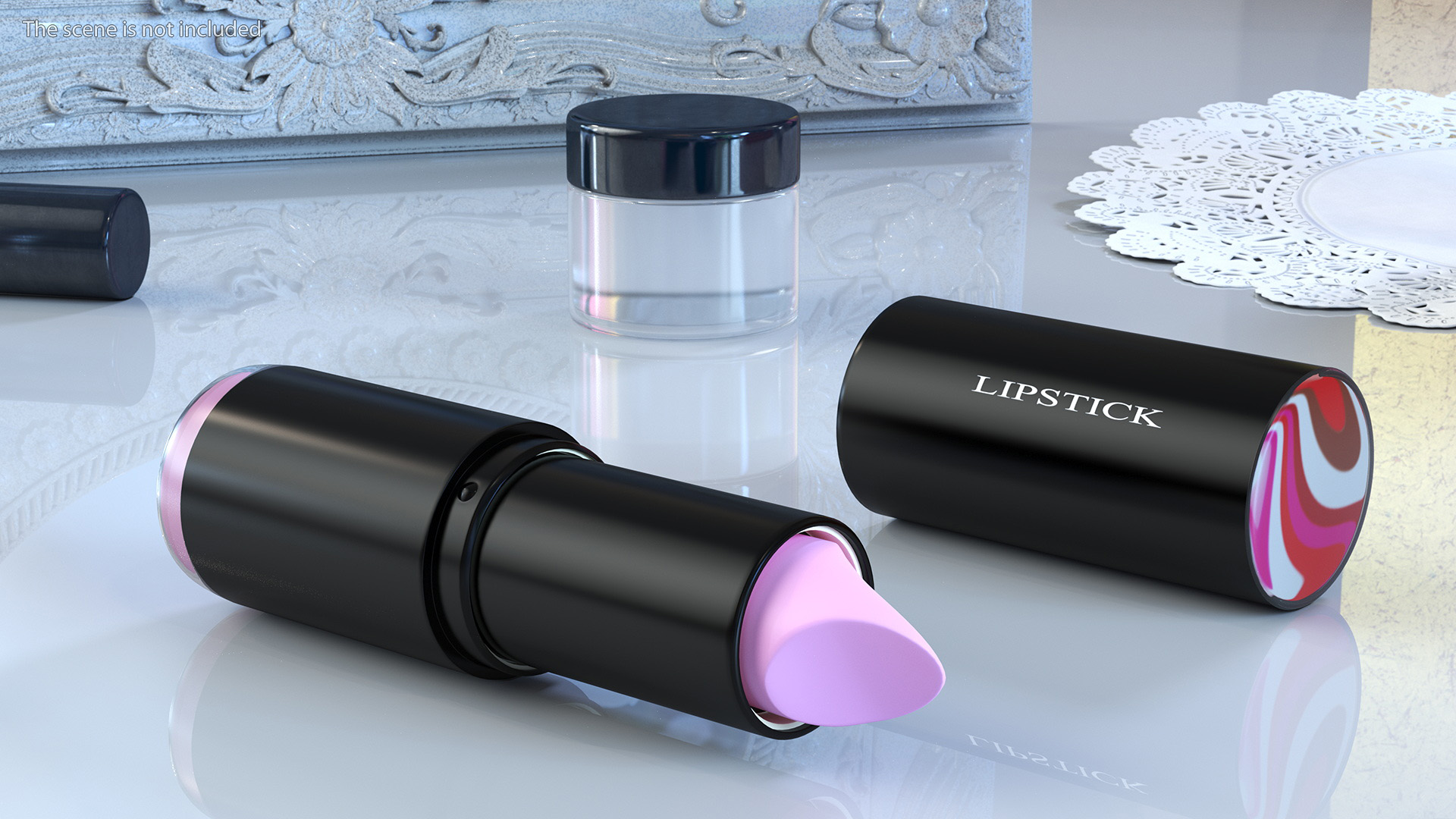 3D model Round Pink Color Lipstick