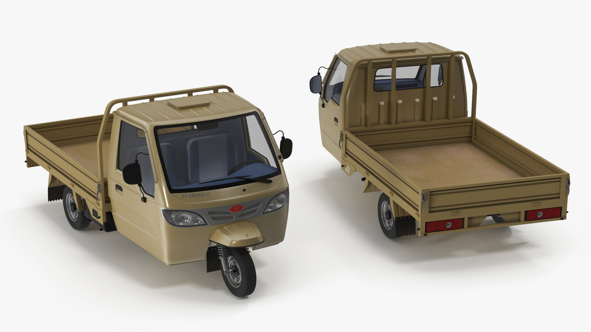 3D model Three Wheel Cargo Tuk-Tuk with Open Body