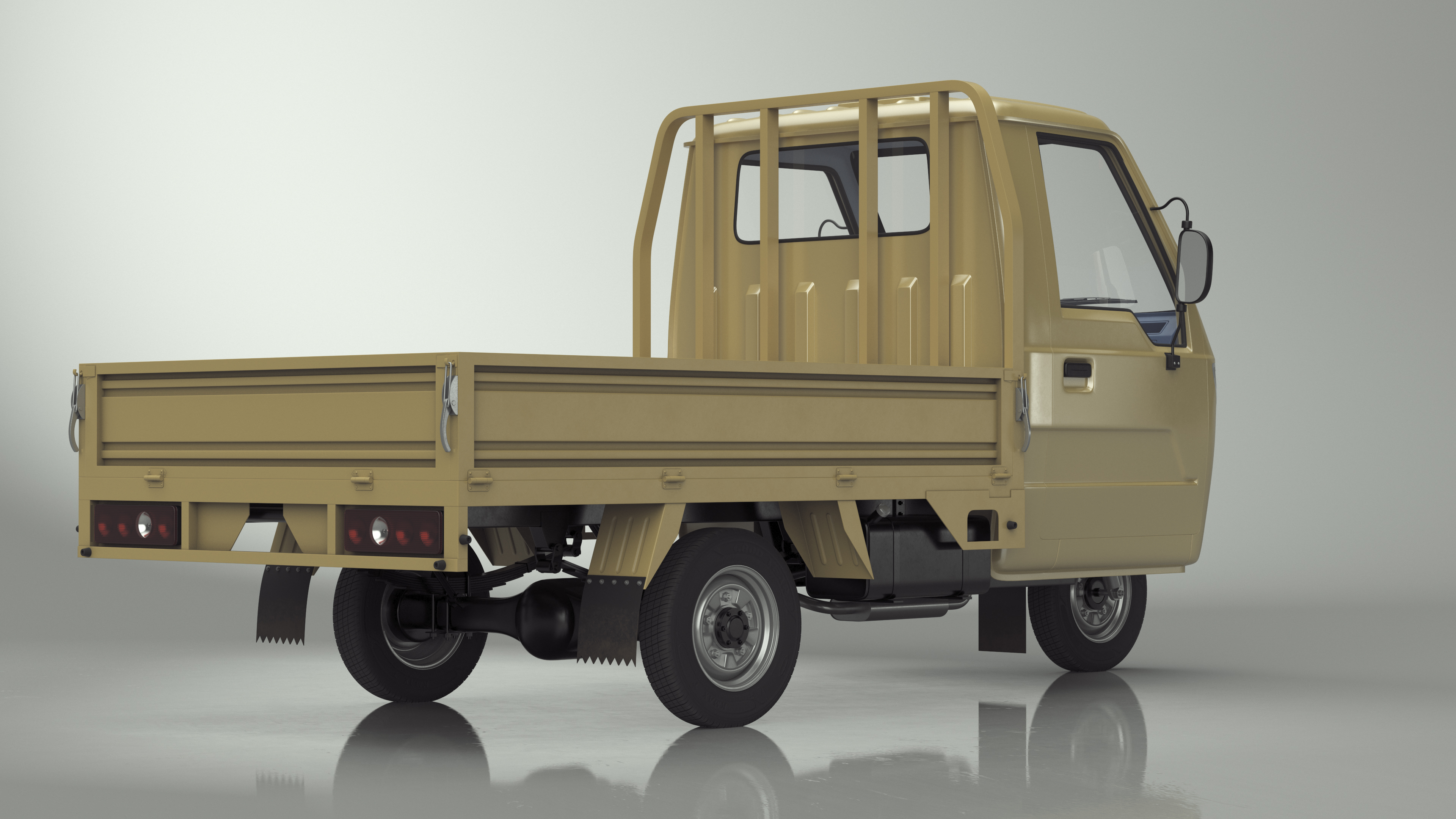 3D model Three Wheel Cargo Tuk-Tuk with Open Body