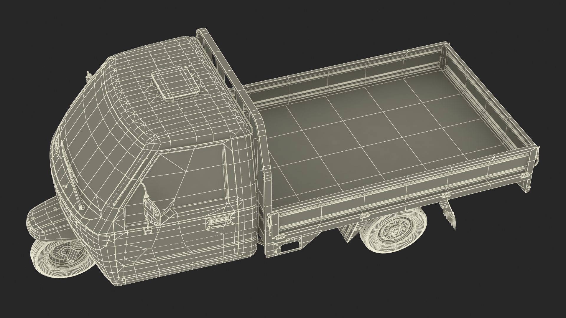 3D model Three Wheel Cargo Tuk-Tuk with Open Body