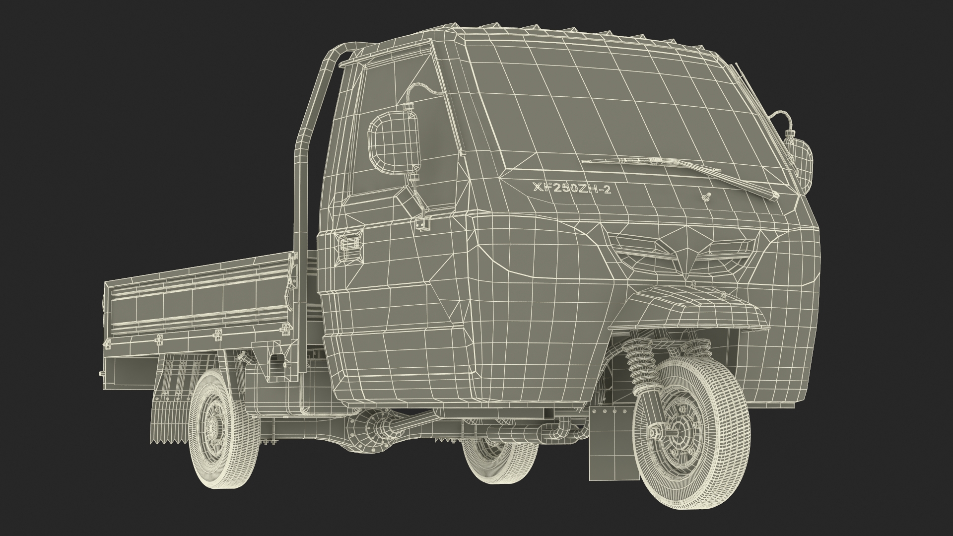 3D model Three Wheel Cargo Tuk-Tuk with Open Body