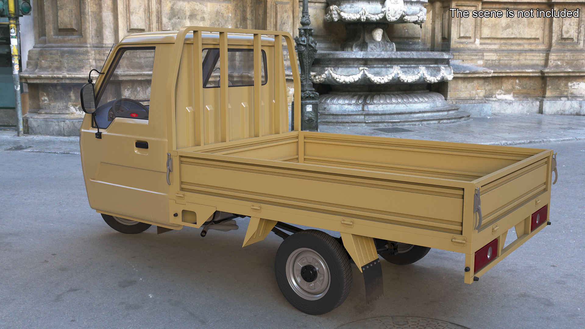 3D model Three Wheel Cargo Tuk-Tuk with Open Body