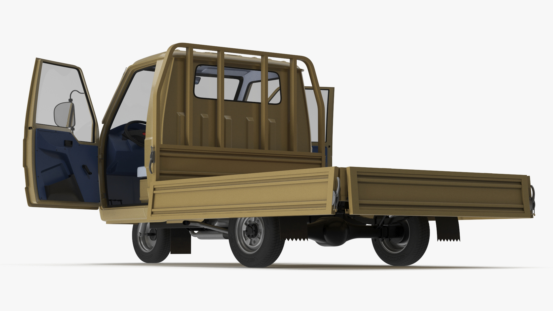 3D model Three Wheel Cargo Tuk-Tuk with Open Body