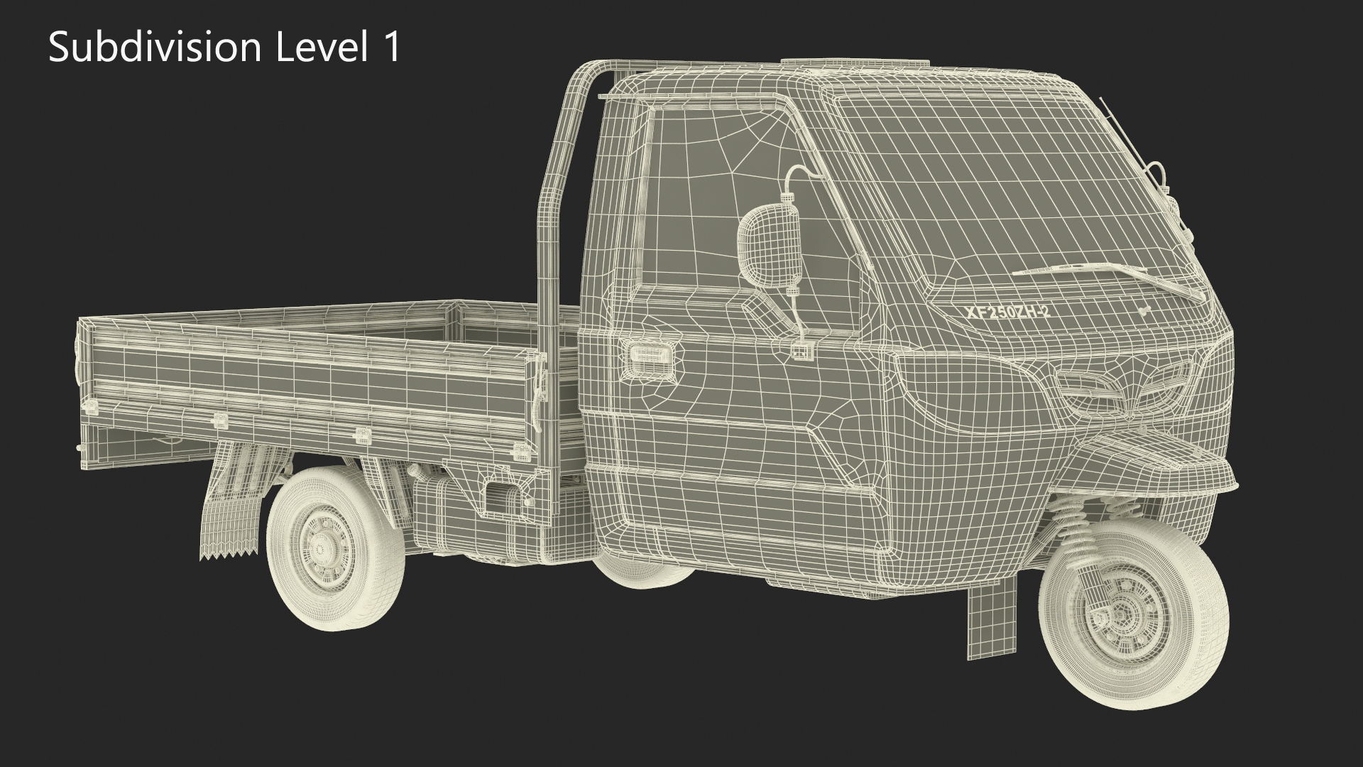 3D model Three Wheel Cargo Tuk-Tuk with Open Body