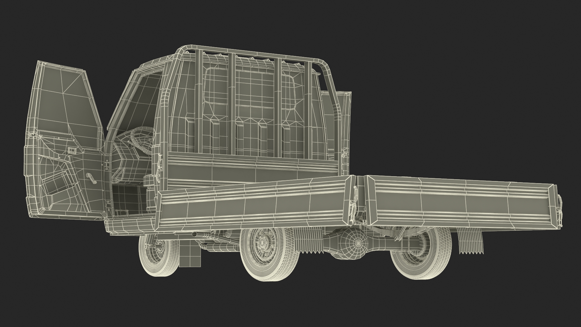 3D model Three Wheel Cargo Tuk-Tuk with Open Body