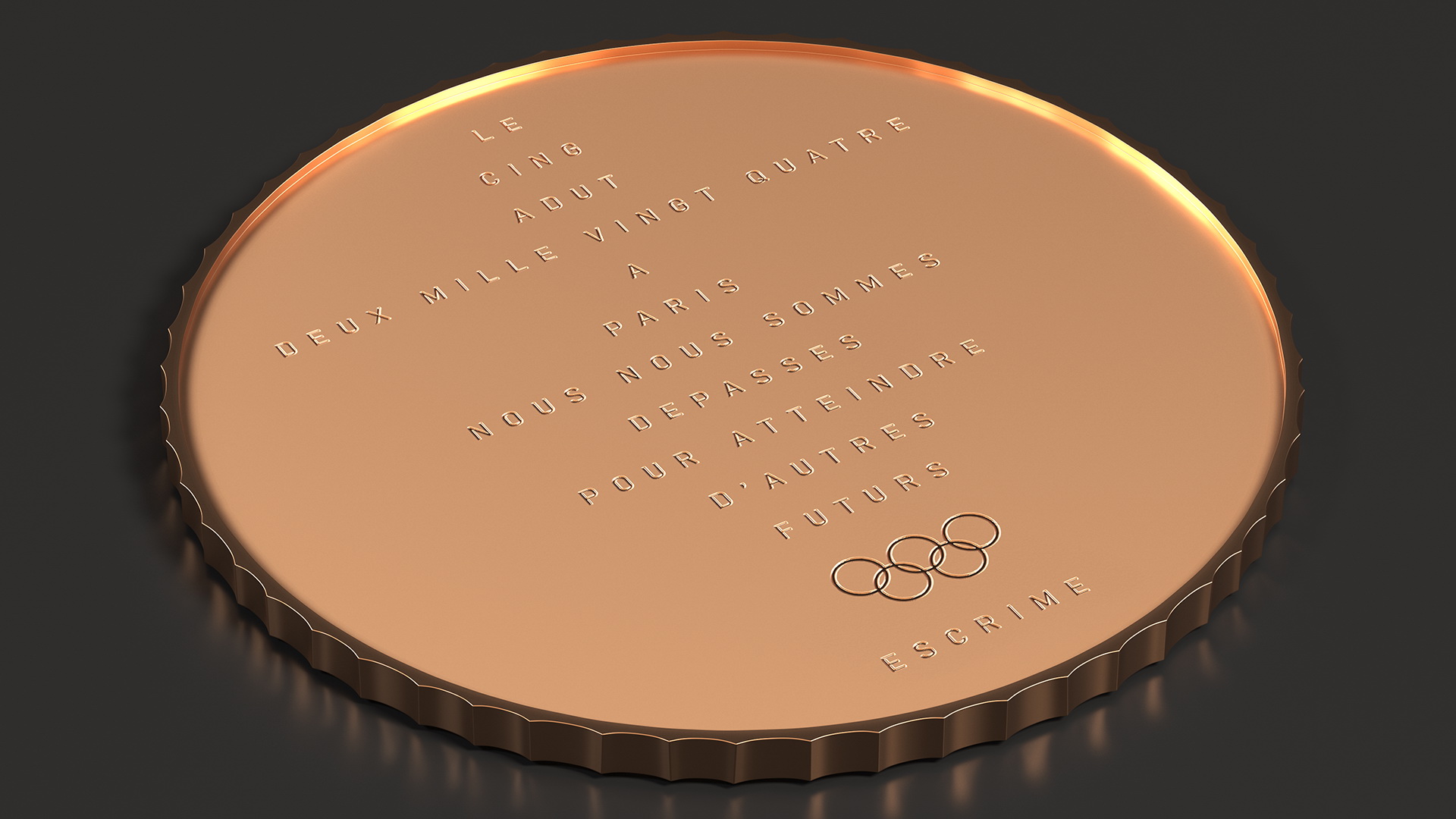 3D Bronze Olympic Medal Paris 2024