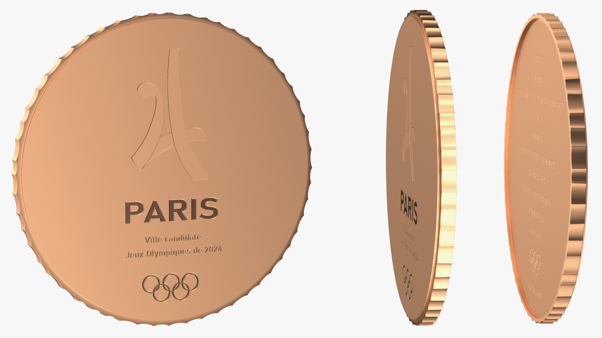 3D Bronze Olympic Medal Paris 2024