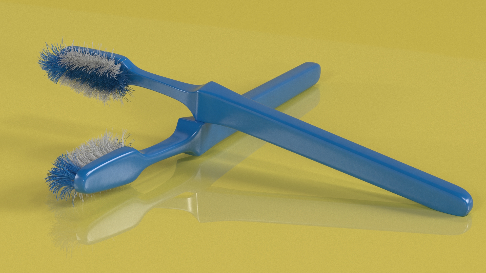 3D Used Plastic Toothbrush model